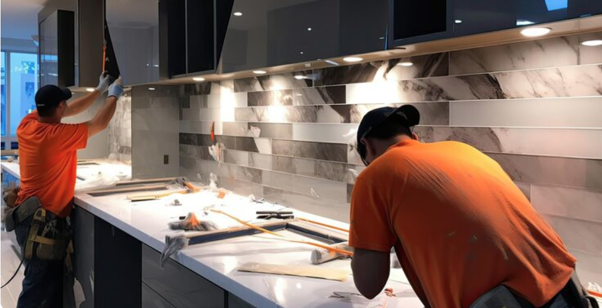 Water damage kitchen remodel