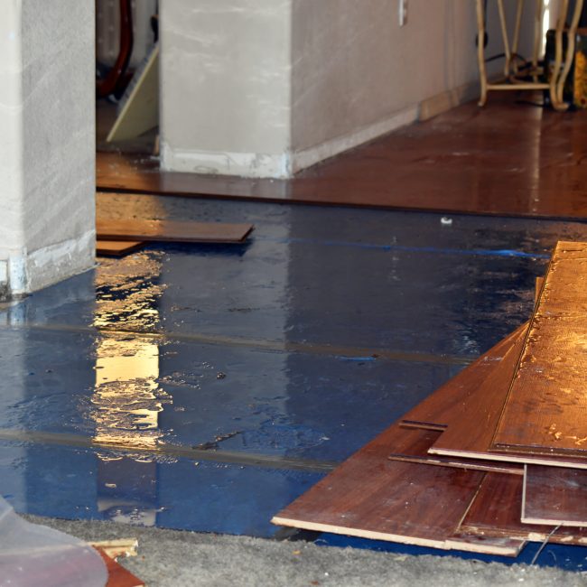 Water Damage Restoration from water damage to floor